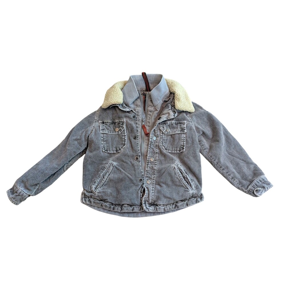 Napapijri Expidition Experience Gray Corduroy Lined Winter Jacket Toddler Boys 2